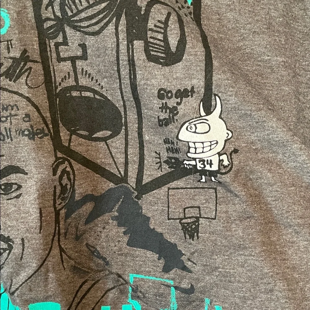 Nike Charcoal Vintage Tee with Teal and Black Graphics - Picture 3 of 14